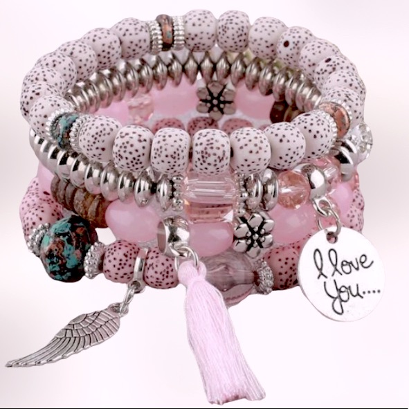 {Nwt} Boho Style 4-Piece Beaded Bracelet Set
